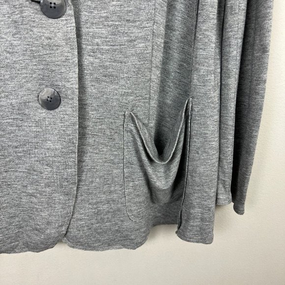 J Jill Blazer Jacket Women 1X Heather Gray Wool Blend 2 Button Soft Unstructured - Picture 5 of 12